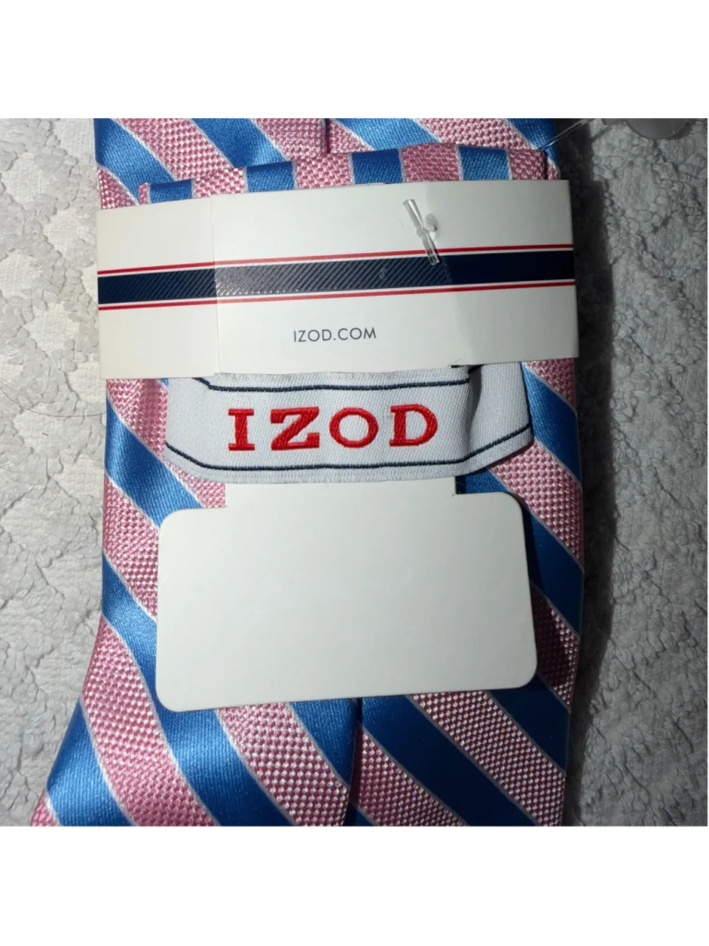 NWT IZOD Pink/Blue Striped 100% Polyester Neck Tie